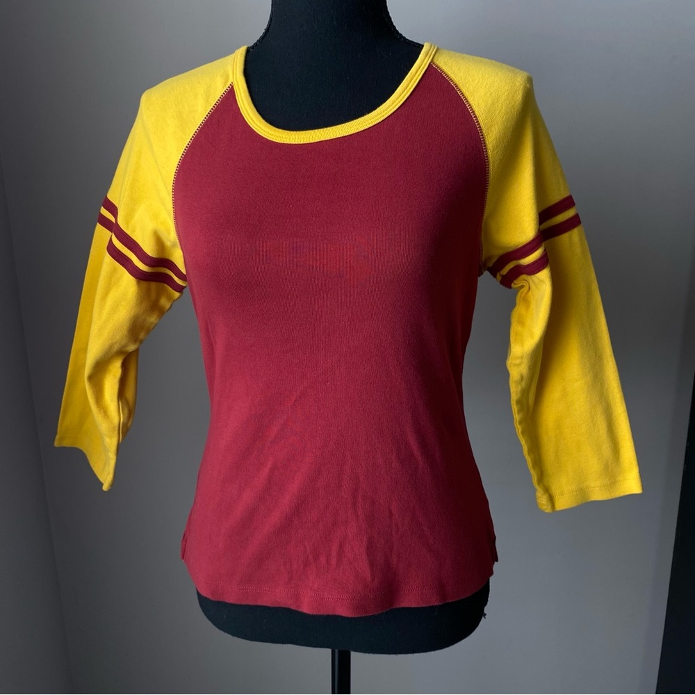 Junior’s Kavio! XL Red and yellow long sleeve 100% cotton Tshirt